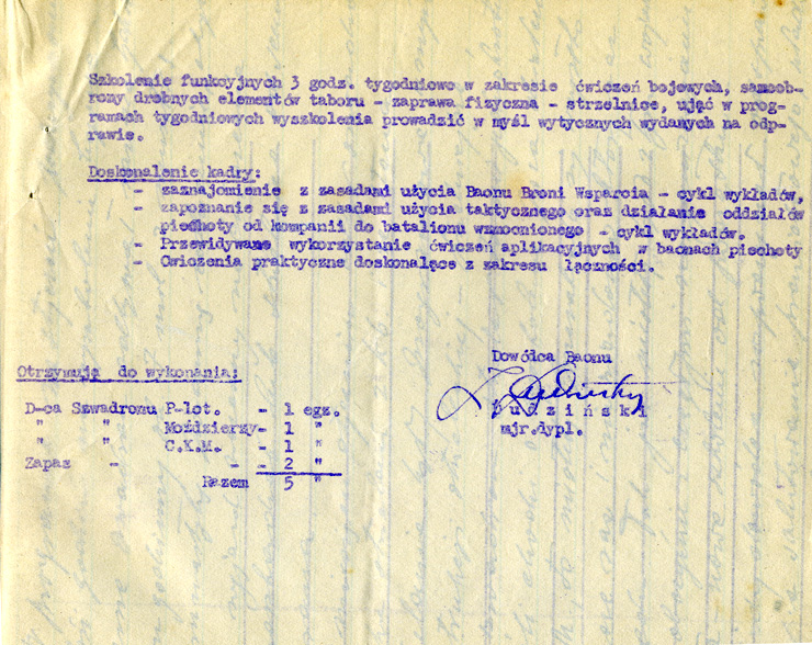 Programme de formation du Bataillon des Armes de Soutien - 30 novembre 1943  (page 3/3)