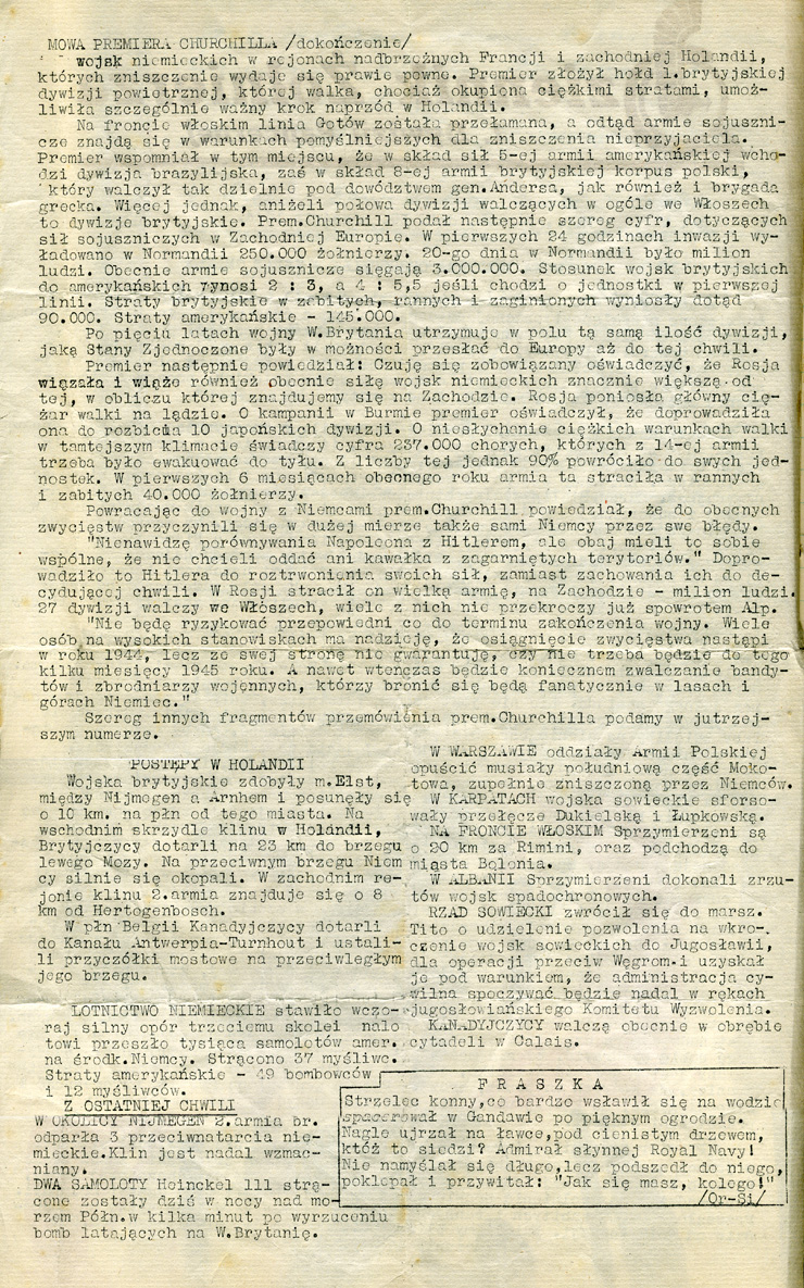 Journal de la 1re Division Blindée- verso - 29/09/1944
