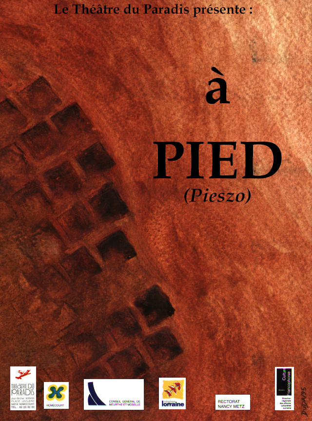 Affiche pour la pièce - A pied - du Théâtre du Paradis.